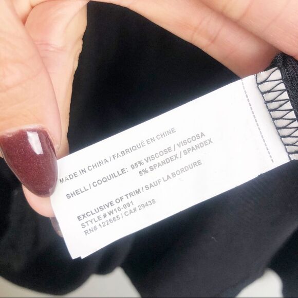 ANAMA | Faux Wrap Black Top Deep V Back Strap Large - Picture 8 of 9